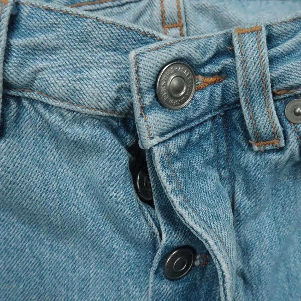 Asket Jeans Mens 31x30 Blue The Washed Denim Straight 5 Pocket Light